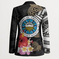Caribbean American Heritage Month Blazer Tribal Pattern Tropical Hibiscus Flower