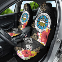Caribbean American Heritage Month Car Seat Cover Tribal Pattern Tropical Hibiscus Flower