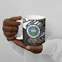 Caribbean American Heritage Month Ceramic Mug Tribal Pattern Tropical Hibiscus Flower