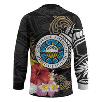 Caribbean American Heritage Month Hockey Jersey Tribal Pattern Tropical Hibiscus Flower