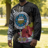 Caribbean American Heritage Month Hockey Jersey Tribal Pattern Tropical Hibiscus Flower