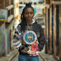 Caribbean American Heritage Month Hoodie Tribal Pattern Tropical Hibiscus Flower