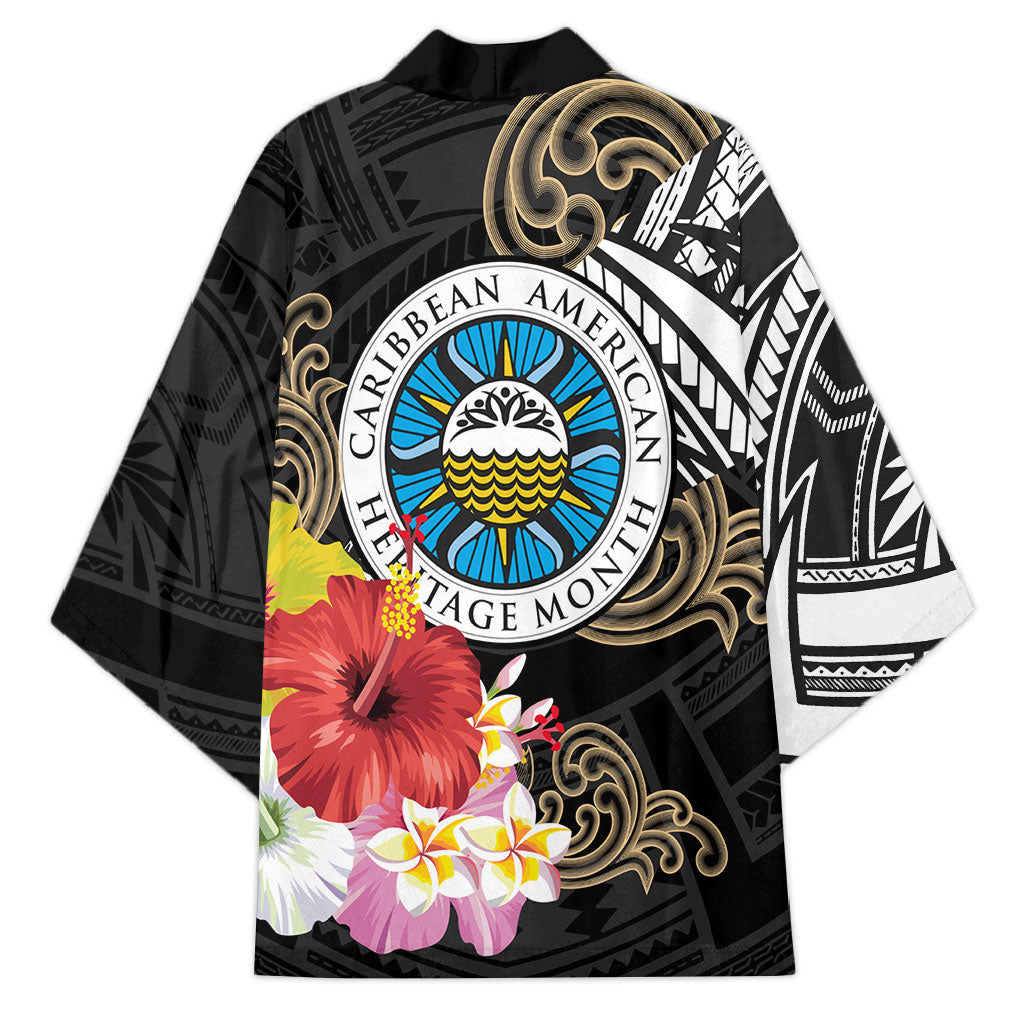 Caribbean American Heritage Month Kimono Tribal Pattern Tropical Hibiscus Flower