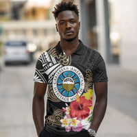 Caribbean American Heritage Month Polo Shirt Tribal Pattern Tropical Hibiscus Flower