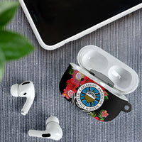 Caribbean American Heritage Month AirPods Case Tropical Hibiscus Flower Tribal Tattoo