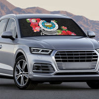 Caribbean American Heritage Month Auto Sun Shade Tropical Hibiscus Flower Tribal Tattoo