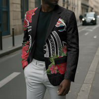 Caribbean American Heritage Month Blazer Tropical Hibiscus Flower Tribal Tattoo