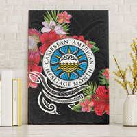 Caribbean American Heritage Month Canvas Wall Art Tropical Hibiscus Flower Tribal Tattoo