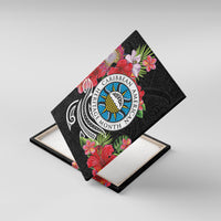 Caribbean American Heritage Month Canvas Wall Art Tropical Hibiscus Flower Tribal Tattoo