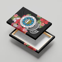 Caribbean American Heritage Month Canvas Wall Art Tropical Hibiscus Flower Tribal Tattoo