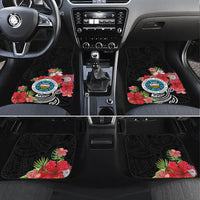 Caribbean American Heritage Month Car Mats Tropical Hibiscus Flower Tribal Tattoo