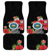 Caribbean American Heritage Month Car Mats Tropical Hibiscus Flower Tribal Tattoo