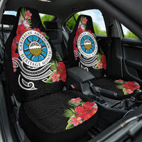 Caribbean American Heritage Month Car Seat Cover Tropical Hibiscus Flower Tribal Tattoo