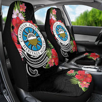Caribbean American Heritage Month Car Seat Cover Tropical Hibiscus Flower Tribal Tattoo