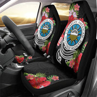 Caribbean American Heritage Month Car Seat Cover Tropical Hibiscus Flower Tribal Tattoo