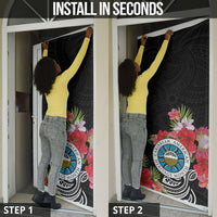 Caribbean American Heritage Month Door Cover Tropical Hibiscus Flower Tribal Tattoo
