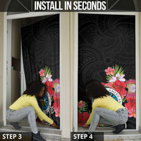 Caribbean American Heritage Month Door Cover Tropical Hibiscus Flower Tribal Tattoo