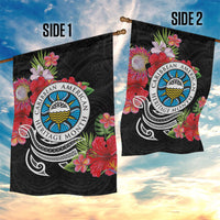 Caribbean American Heritage Month Garden Flag Tropical Hibiscus Flower Tribal Tattoo