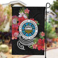 Caribbean American Heritage Month Garden Flag Tropical Hibiscus Flower Tribal Tattoo