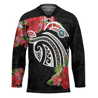 Caribbean American Heritage Month Hockey Jersey Tropical Hibiscus Flower Tribal Tattoo