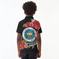 Caribbean American Heritage Month Kid Polo Shirt Tropical Hibiscus Flower Tribal Tattoo