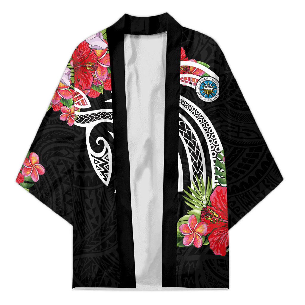 Caribbean American Heritage Month Kimono Tropical Hibiscus Flower Tribal Tattoo
