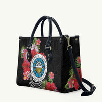 Caribbean American Heritage Month Leather Bag Tropical Hibiscus Flower Tribal Tattoo