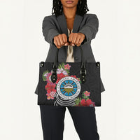 Caribbean American Heritage Month Leather Bag Tropical Hibiscus Flower Tribal Tattoo