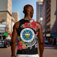 Caribbean American Heritage Month Men Tank Top Tropical Hibiscus Flower Tribal Tattoo