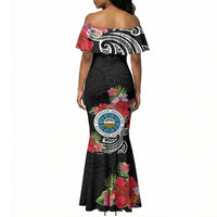 Caribbean American Heritage Month Mermaid Dress Tropical Hibiscus Flower Tribal Tattoo