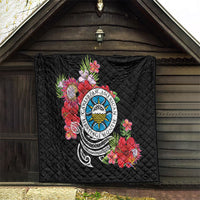 Caribbean American Heritage Month Quilt Tropical Hibiscus Flower Tribal Tattoo