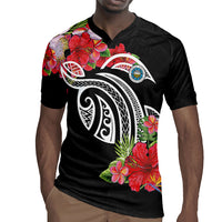 Caribbean American Heritage Month Rugby Jersey Tropical Hibiscus Flower Tribal Tattoo