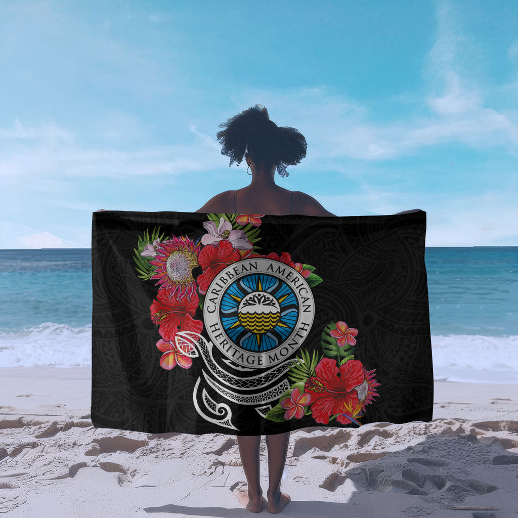 Caribbean American Heritage Month Sarong Tropical Hibiscus Flower Tribal Tattoo