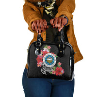 Caribbean American Heritage Month Shoulder Handbag Tropical Hibiscus Flower Tribal Tattoo