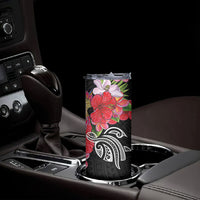 Caribbean American Heritage Month Skinny Tumbler Tropical Hibiscus Flower Tribal Tattoo