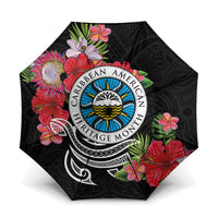 Caribbean American Heritage Month Umbrella Tropical Hibiscus Flower Tribal Tattoo