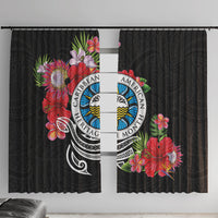 Caribbean American Heritage Month Window Curtain Tropical Hibiscus Flower Tribal Tattoo