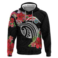 Caribbean American Heritage Month Zip Hoodie Tropical Hibiscus Flower Tribal Tattoo