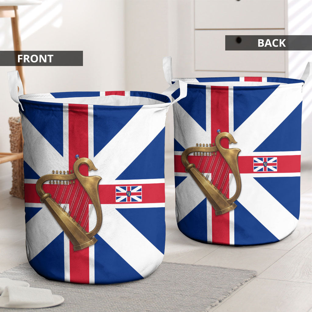 Commonwealth Of England Flag Golden Harp Laundry Basket Historical British Heritage