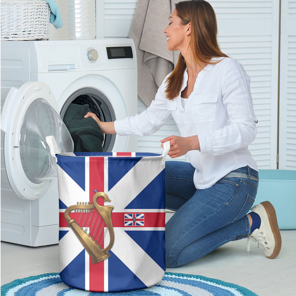 Commonwealth Of England Flag Golden Harp Laundry Basket Historical British Heritage