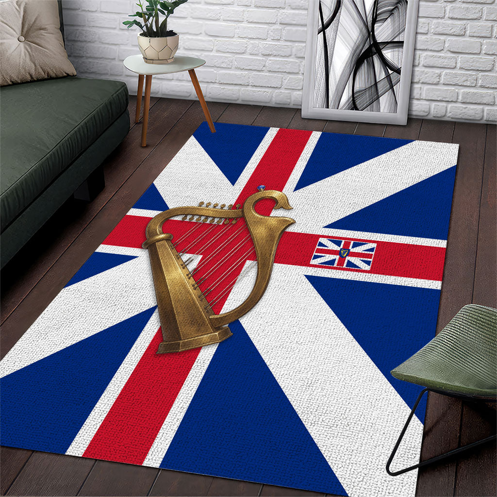 Commonwealth Of England Flag Golden Harp Area Rug Historical British Heritage