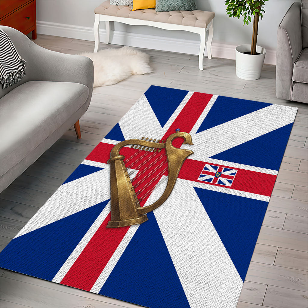 Commonwealth Of England Flag Golden Harp Area Rug Historical British Heritage