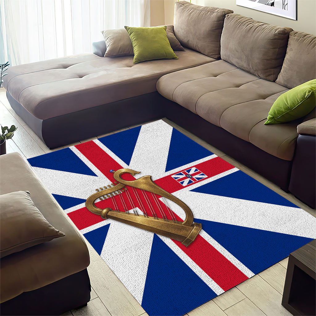 Commonwealth Of England Flag Golden Harp Area Rug Historical British Heritage