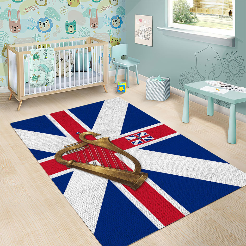 Commonwealth Of England Flag Golden Harp Area Rug Historical British Heritage