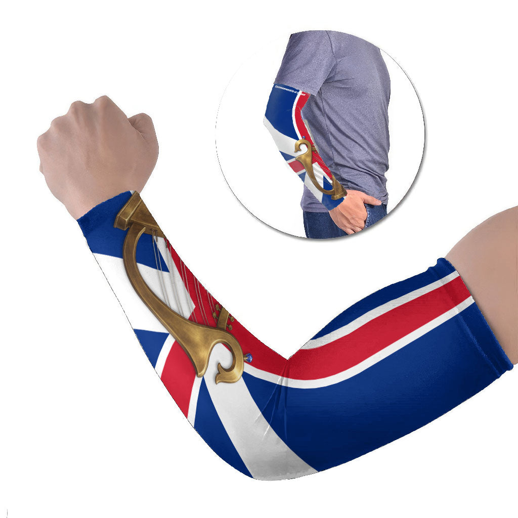 Commonwealth Of England Flag Golden Harp Arm Sleeves Historical British Heritage