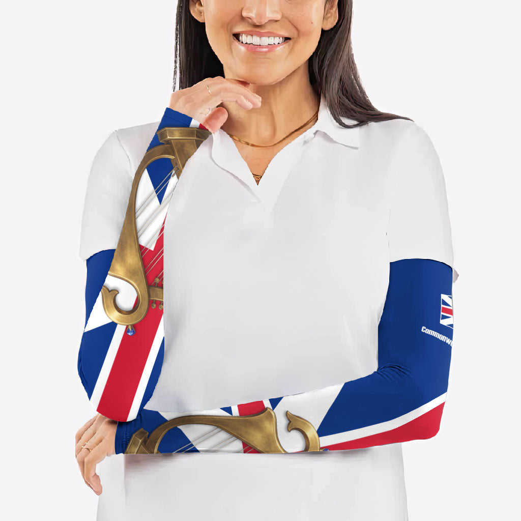 Commonwealth Of England Flag Golden Harp Arm Sleeves Historical British Heritage