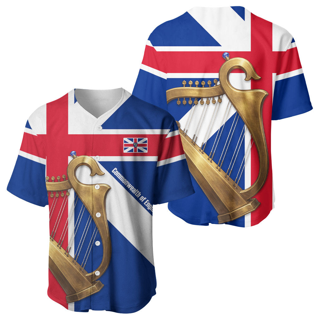 Commonwealth Of England Flag Golden Harp Baseball Jersey Historical British Heritage