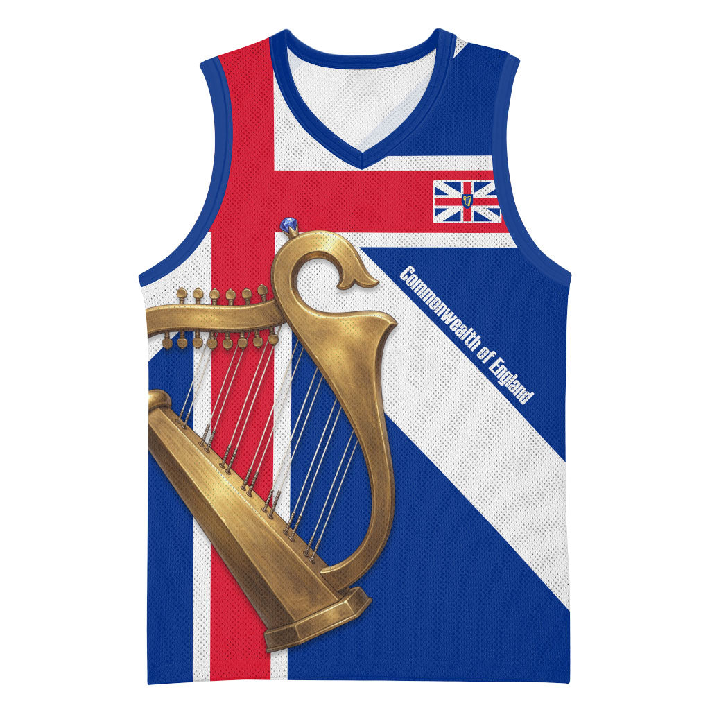 Commonwealth Of England Flag Golden Harp Basketball Jersey Historical British Heritage