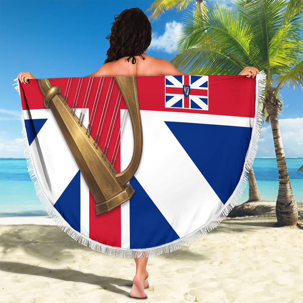 Commonwealth Of England Flag Golden Harp Beach Blanket Historical British Heritage
