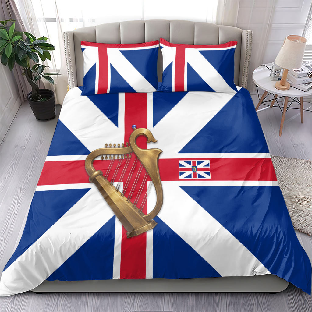 Commonwealth Of England Flag Golden Harp Bedding Set Historical British Heritage